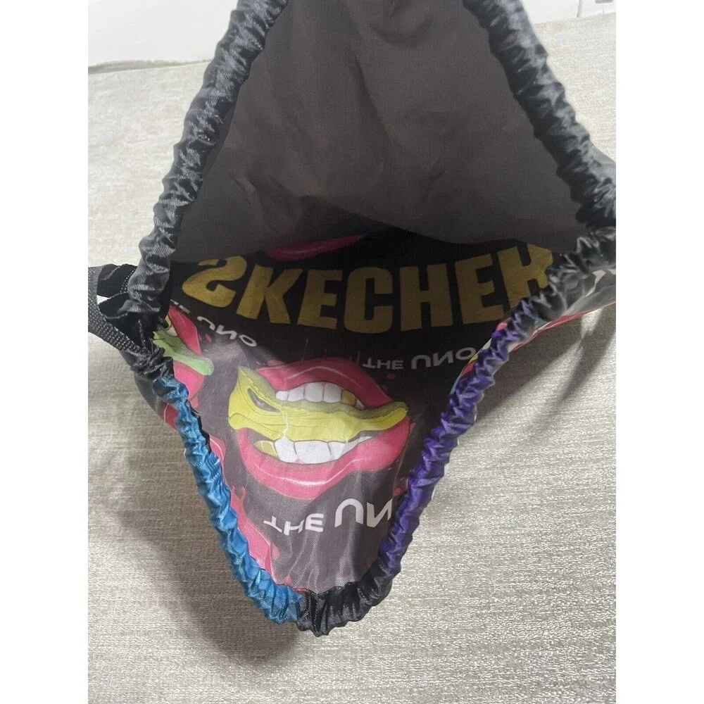 The Uno Sketchers Shoes Drawstring Backpack Bag 20x17 Gym Bag